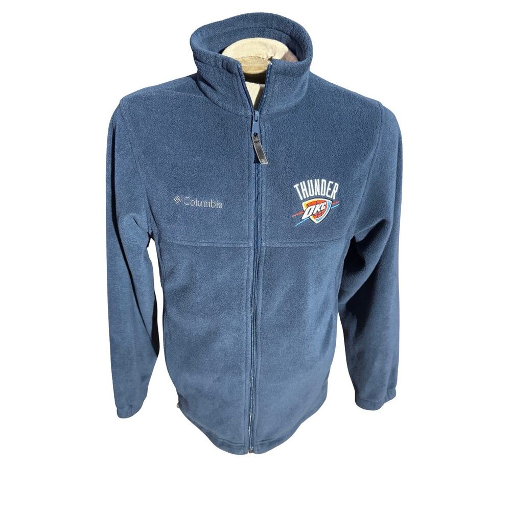 Columbia Fleece Jacket Okc Thunder Chesapeake Energy Blue Men’s Small Rare